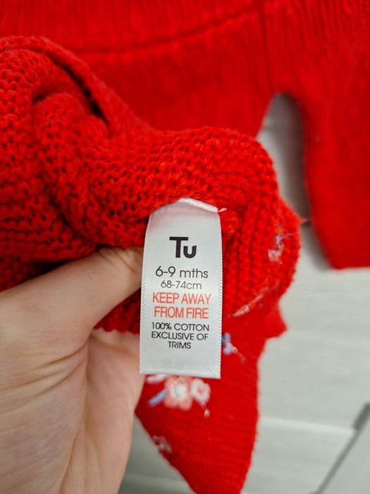 Dzianinowa sukienka TU 68-74 gąski