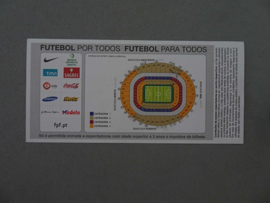 Bilhete de futebol Portugal Hungria Jogo de qualificação Campeonato do Mundo Fifa 2010 - 10 outubro 2009 nº 13
