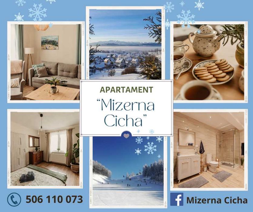 Apartament (60m2) w górach Mizerna, Ferie, Czorsztyn-ski, Narty, Sanki