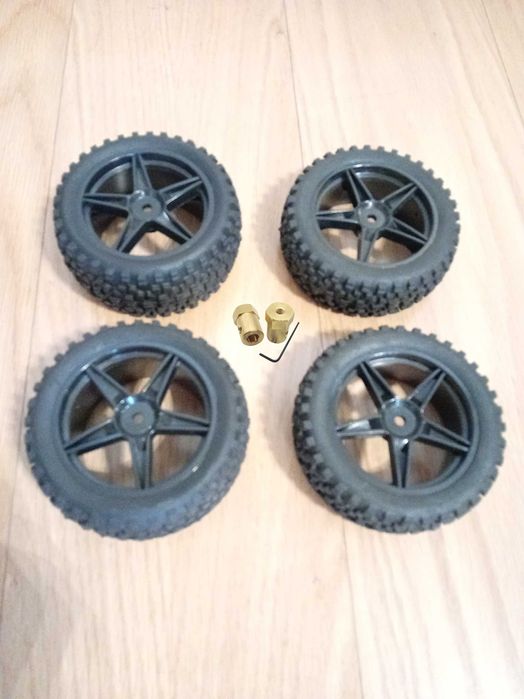 Robótica 4 rodas para carro RC + 4 acopladores hexagonais + chave