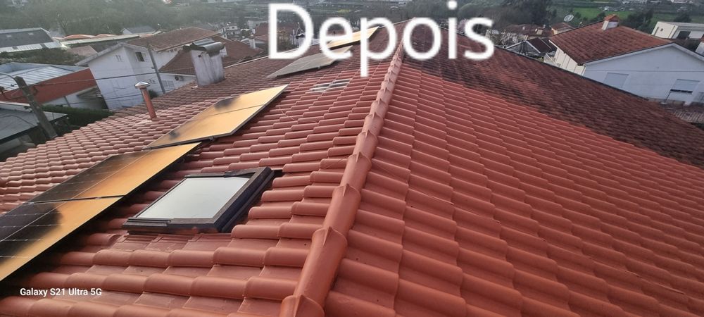 Lavagem, tratamento, rectificação, manutenção e pintura de telhados.