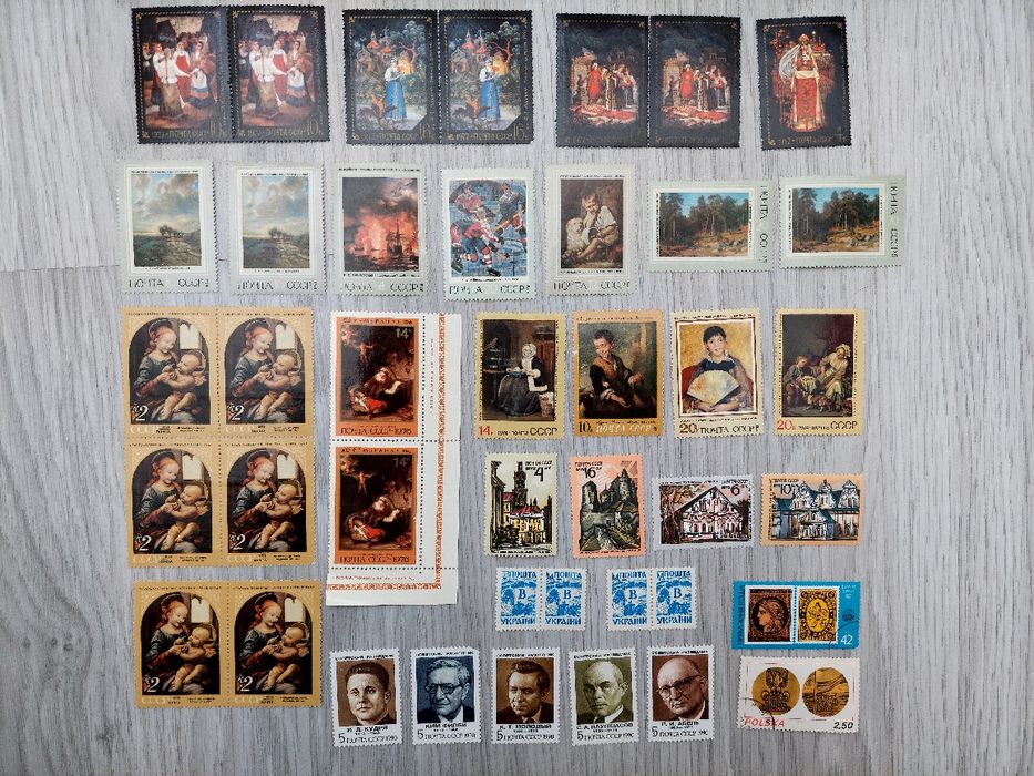Колекційні поштові марки від  1956 року СРСР, України, Польщі, Болгарі