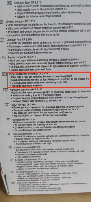 Mangueira "Kärcher" CR 3.110. - NOVA