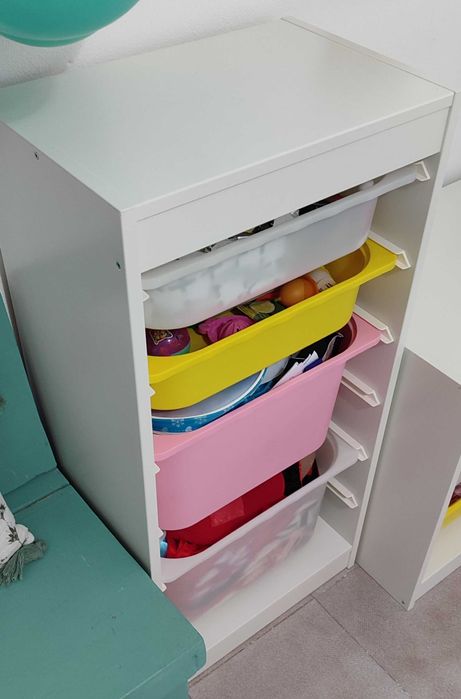 Móvel arrumação c/caixas com caixas, 46x30x94 cm