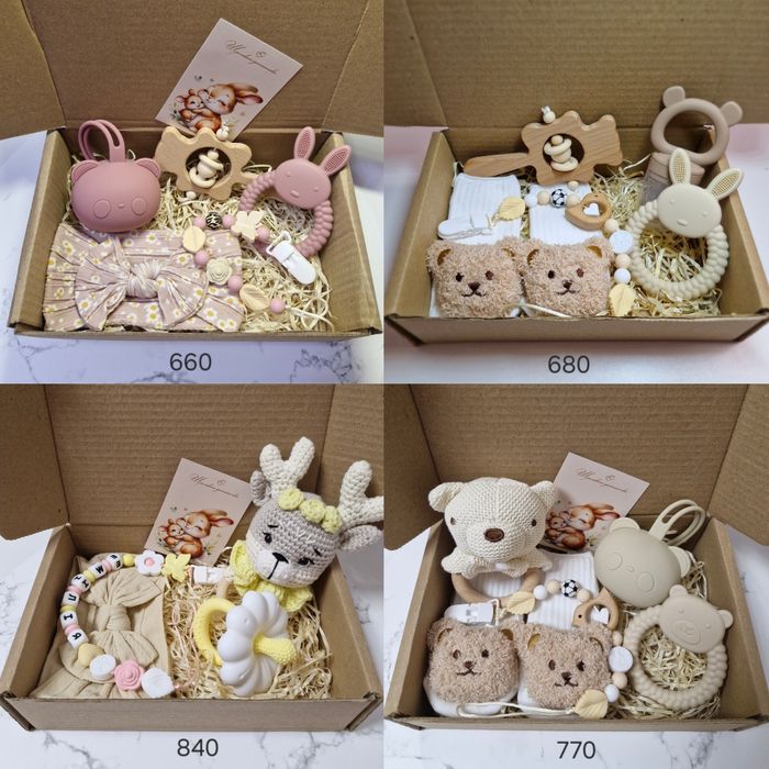 Подарунковий набір для малюка, гризунець,тримач для пустушки