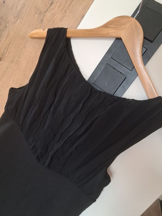 Ted Baker sukienka midi czarna wełna i jedwab XS