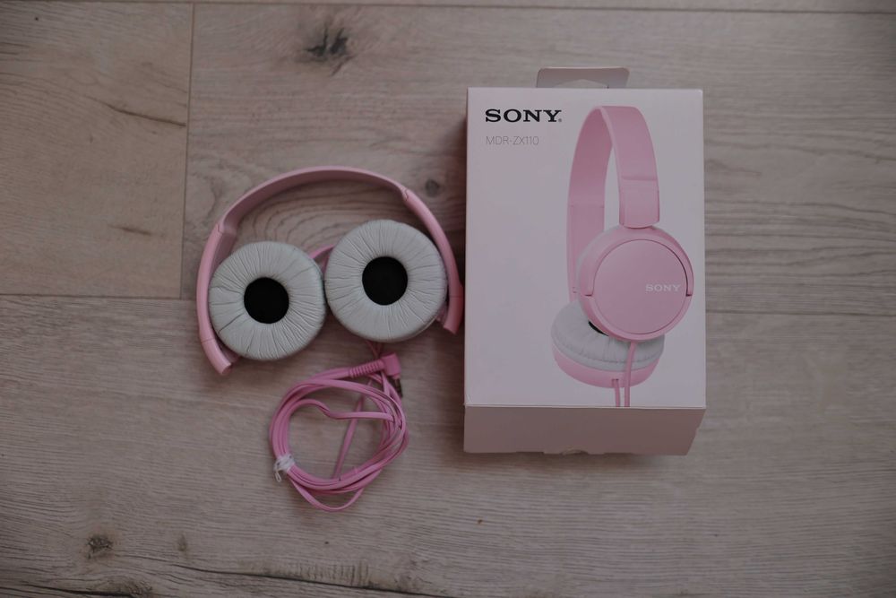 słuchawki Sony MDR-ZX110 na głowę nauszne różowe *nowe