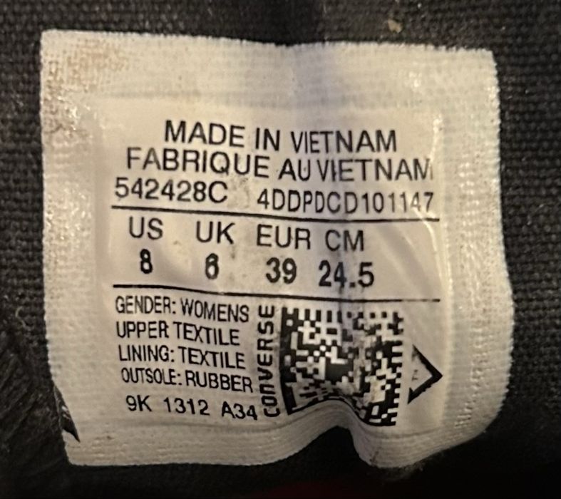 Trampki na koturnie Converse Chuck Taylor czarne używane stan BDB 39