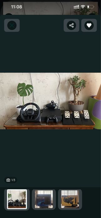 Ps-4pro 1-ter+руль,педали,кпп+диск GTA-5 руль новый,покупался в 25году не зашол ,теперь продаем за ненадобностью!