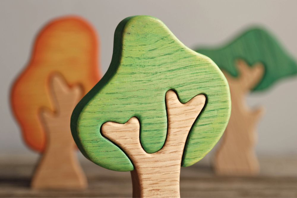 Zabawki drewniane drzewka Montessori