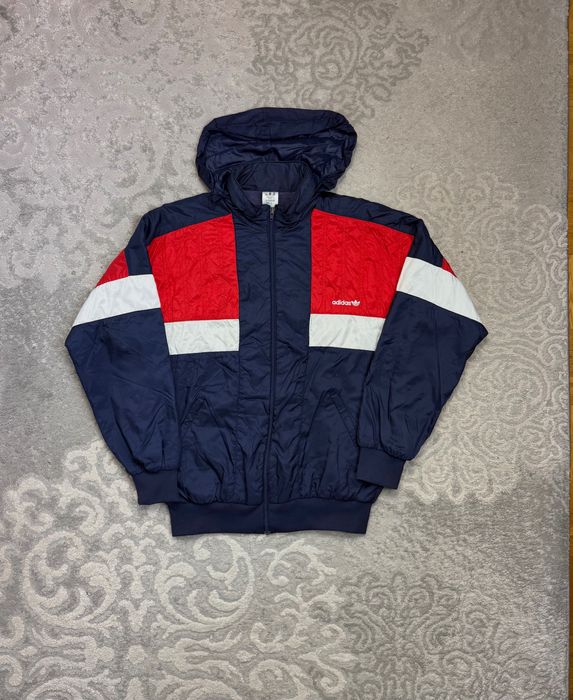 80’s Kurtka Adidas Ortalion Vintage 80’s Wyciągany Kaptur