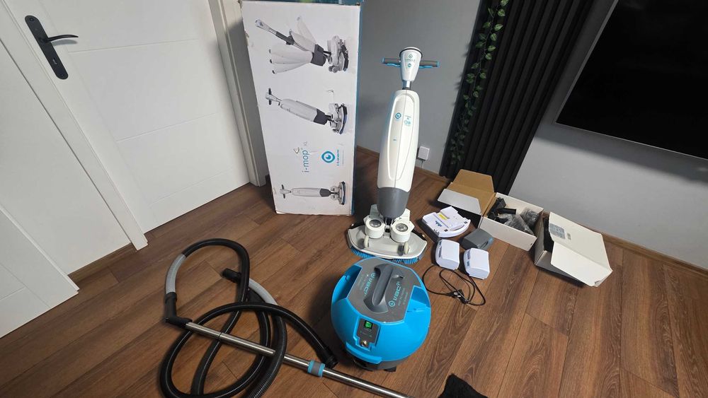 Szorowarka do podłóg  I-MOP XL PLUS z bateriami + Odkurzacz na sucho bateryjny  I-VAC 9B