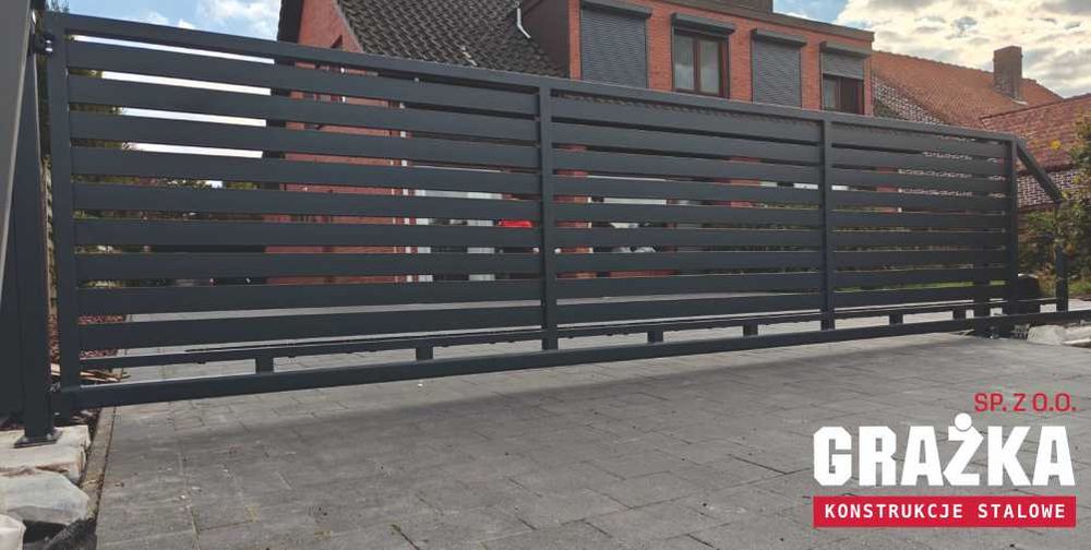 Brama przesuwna profil 100x20 poziomy 4m ocynk ogn. + kolor PRODUCENT