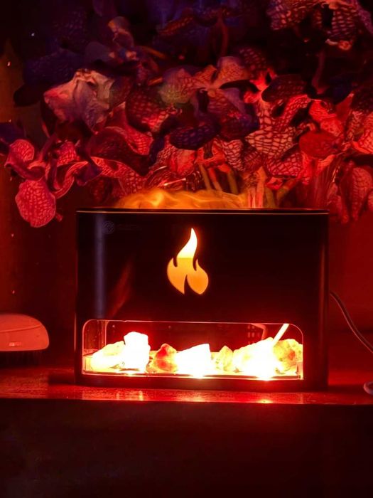 NAWILŻACZ POWIETRZA Klimatyczny Kominek Lampka Dekoracja Led  Nowy