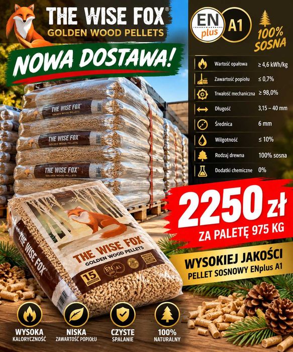 Pellet 100% sosna A1 ENPlus premium 6mm certyfikat DINplus Kcynia,Szubin, Nakło,Wągrowiec
