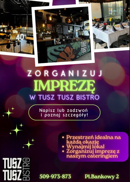 Wynajem lokalu, organizacja urodzin 18-tych itp