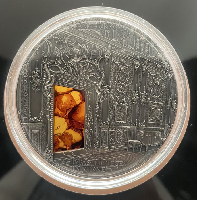 Amber Room  Catherine Palace Fiji 2015 93,9g moneta kolekcjonerska Ag
