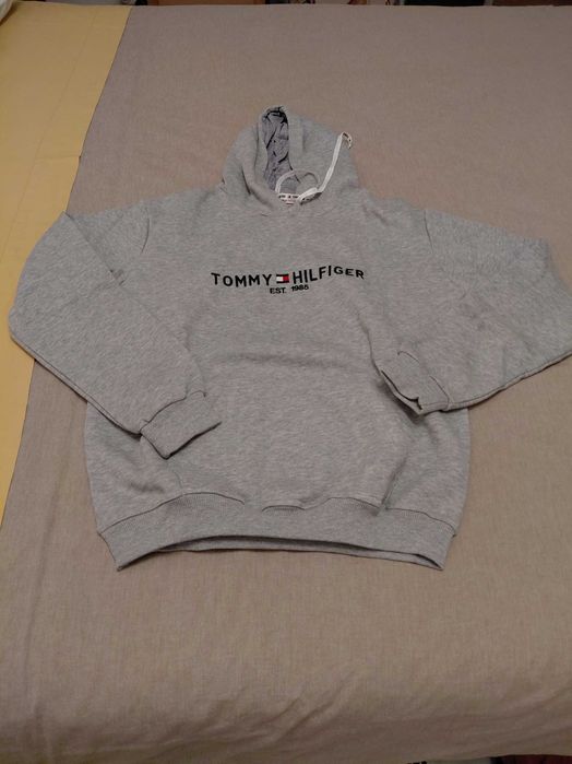 Hoodie cinzento cardado