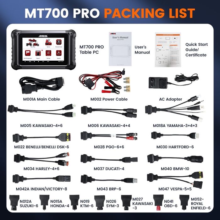 Interfejs diagnostyczny do motocykli ANCEL MT 700 pro