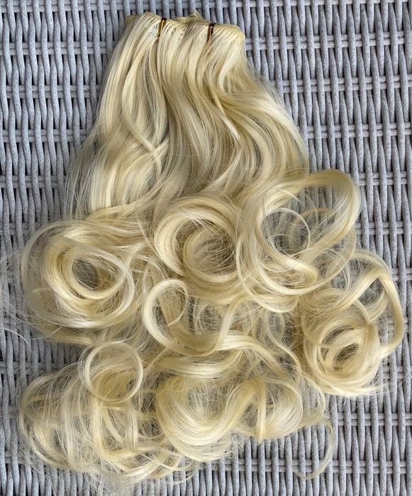 Premium Ultra włosy doczepiane, jasny blond, clip in 101.