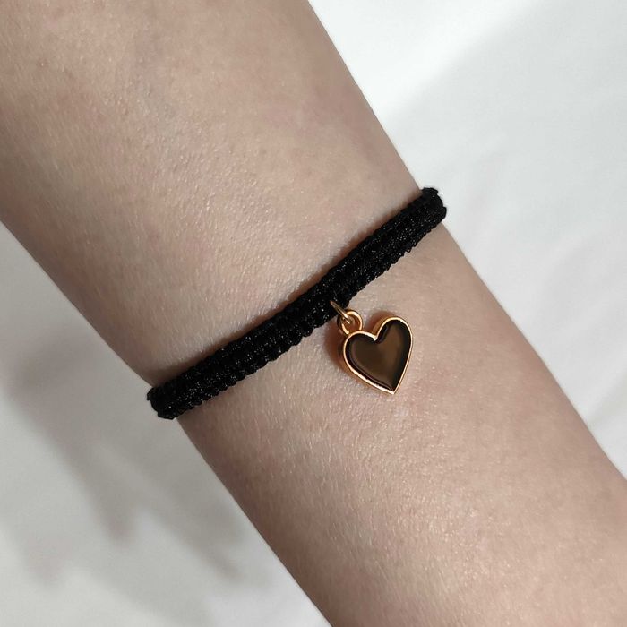B524 Bransoletka Serce makrama pleciona Handmade Rękodzieło