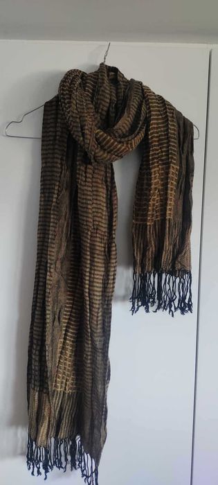 Echarpe Bege/Preto – Cachecol Unissexo 61x200