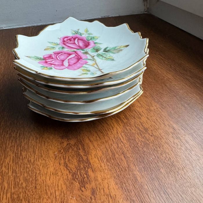 Talerzyki Liście do przystawek Porcelana Wawel PRL