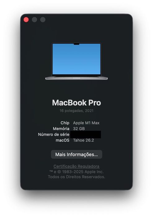 MacBook Pro 16 M1 Max 32GB / 1TB + Magic Mouse 2 + Extras - Como Novo