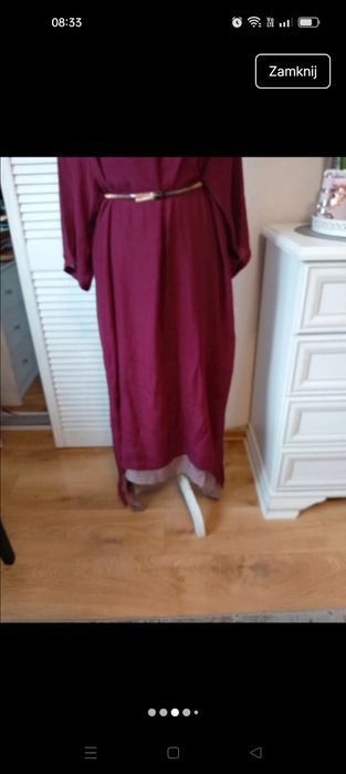 Sukienka burgund długa viskoza