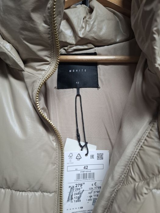 Beżowa kurtka damska na zimę rozmiar XXL