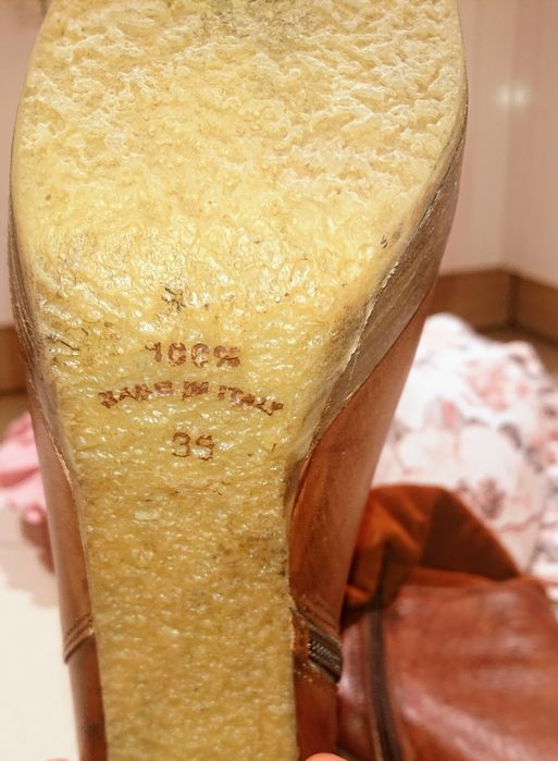 Okazja! Buty Botki wysokie skórzane Brąz Venezia rozmiar 39 Jak Nowe!