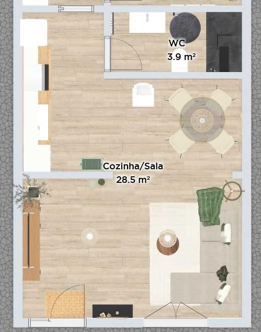 Casa térrea T2 p/ reabilitar com quintal em Penedo Gordo