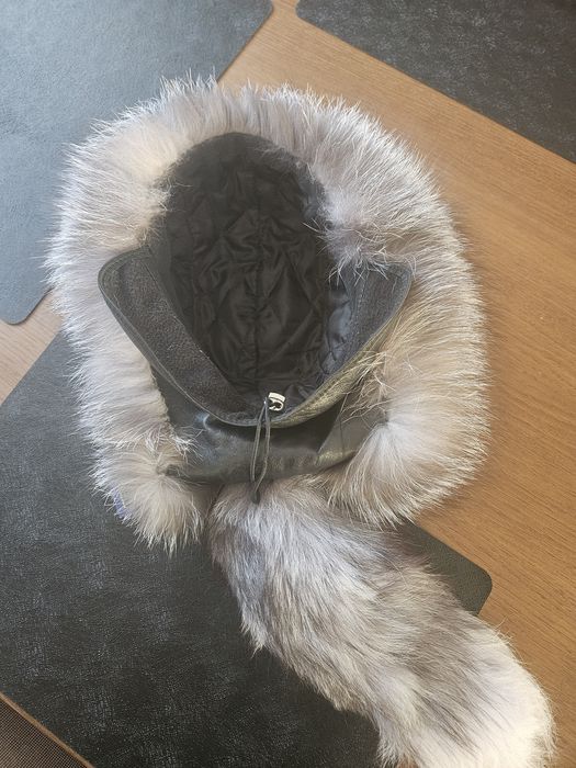 Czapka- skóra i lis naturalny