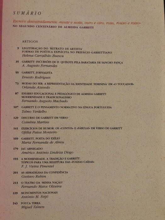 Les Romantismes au Portugal / Colóquio: Garrett 2.º Centenário