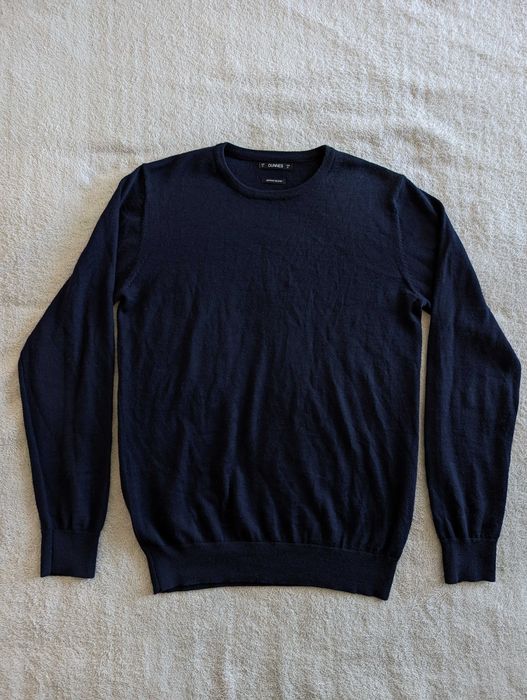 Elegancki granatowy wełniany sweter St. Bernard Dunnes M wełna merino