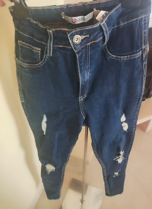 Calça de ganga modeladora com cinta do Brasil