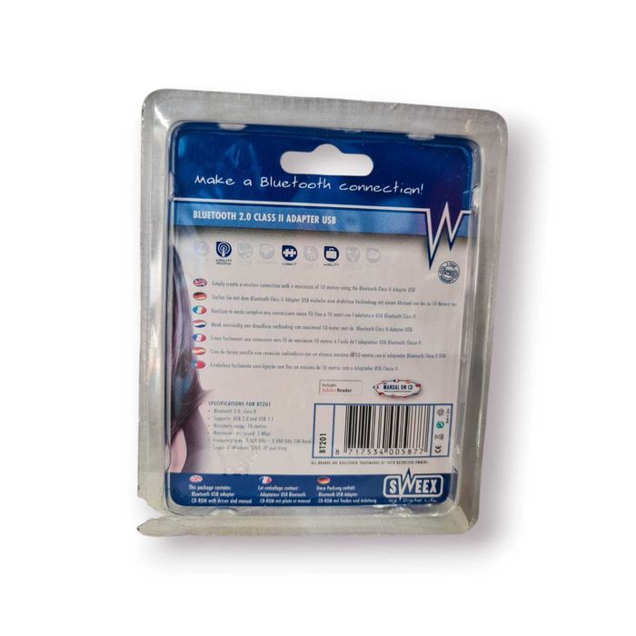 Adaptador Bluetooth 2.0 Class II USB SweeX – Novo / Selado