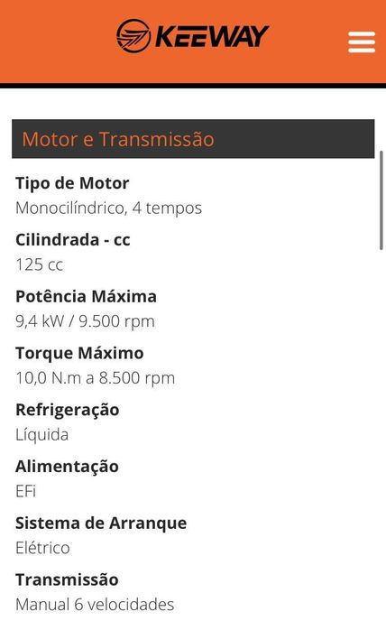 Keeway RKF 125cc - Campanha 79€