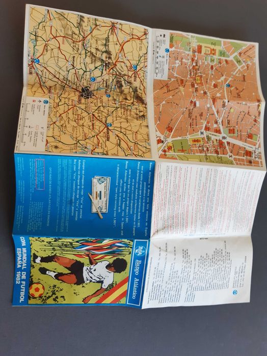 Antigo Mapa de Madrid Mundial 1982 Maradona - Banco Atlântico