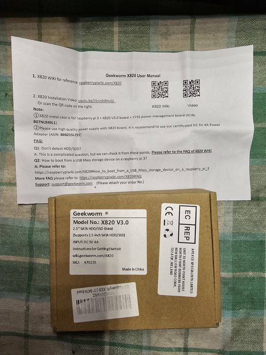 Geekworm X820 V3.0 – Karta rozszerzeń SATA HDD/SSD dla Raspberry Pi