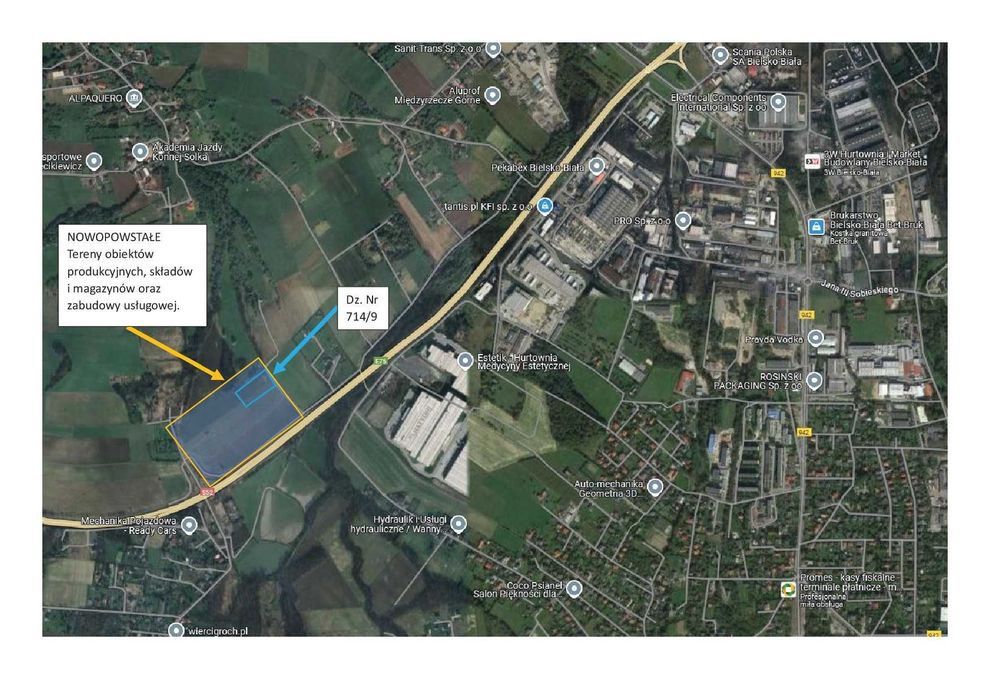 DO NEGOCJACJI_125 zł/m²_PRODUKCYJNO-USŁUGOWA_0.70 ha(S52 Bielsko - B.)