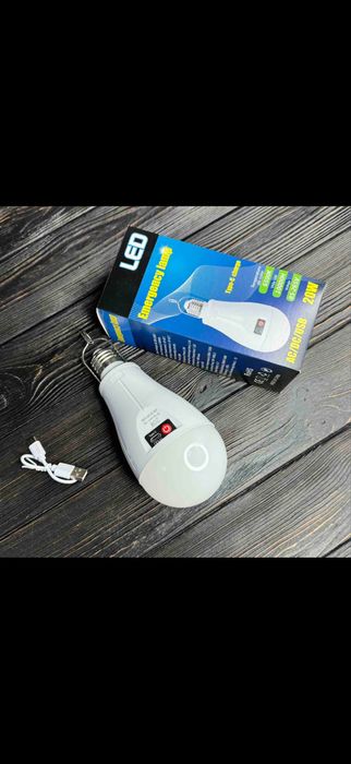 ‼️Аварійна Лампочка 30W + Тайпси Tipe-C аккумуляторна на 3 акб 18650