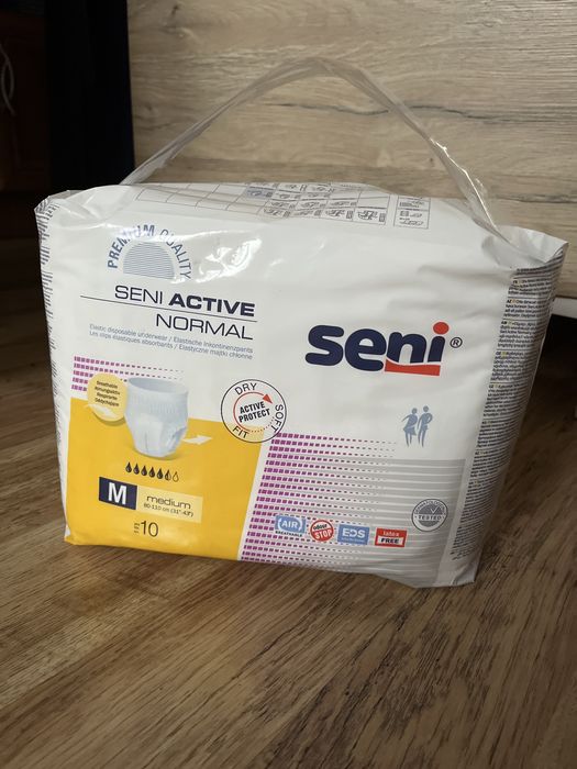 Pieluchomajtki Seni Active Normal nowe, rozm. M, 10 szt + 2 szt gratis
