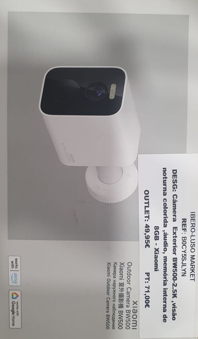 Câmera exterior BW500-2.5K 8GB memória interna -XIAOMI