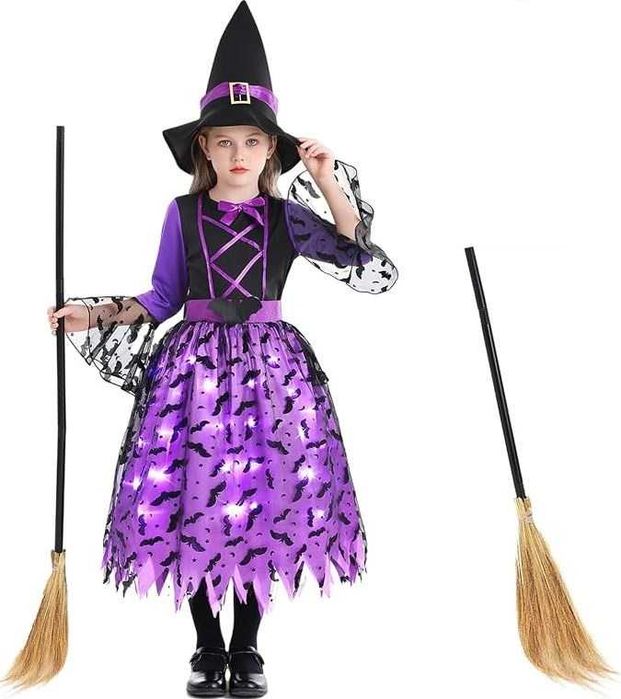 Strój Kostium Przebranie Halloween Czarownica 92-104