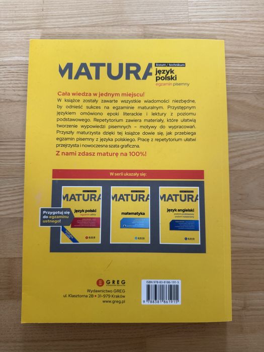 podrecznik matura jezyk polski egzamin pisemny greg