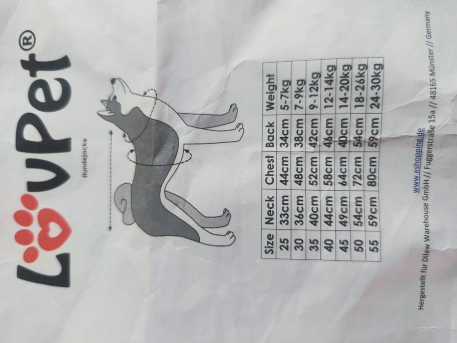 Ubranko dla psa ocieplane