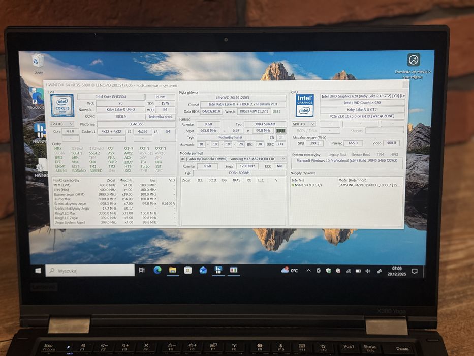 Laptop Lenovo ThinkPad X380 Yoga - Stan idealny, nowa bateria, dotyk