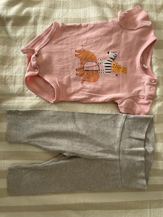 Zestaw komplet 5,10,15 h&m spodnie body z krótkim rękawem 62