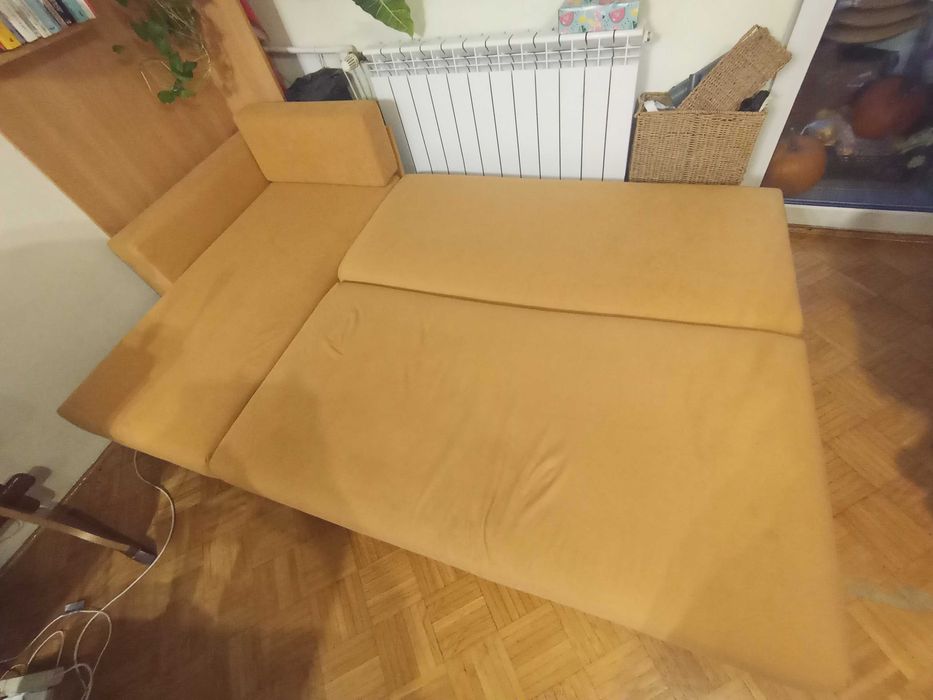 kanapa sofa narożnik rozkładany z funkcją spania 130 x 210 cm
